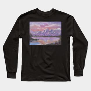 Mountain Glory Sunrise Landscape Painting Long Sleeve T-Shirt